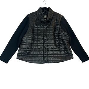 Marc Bouwer Mixed Fabric Jacket Black Sz 3X